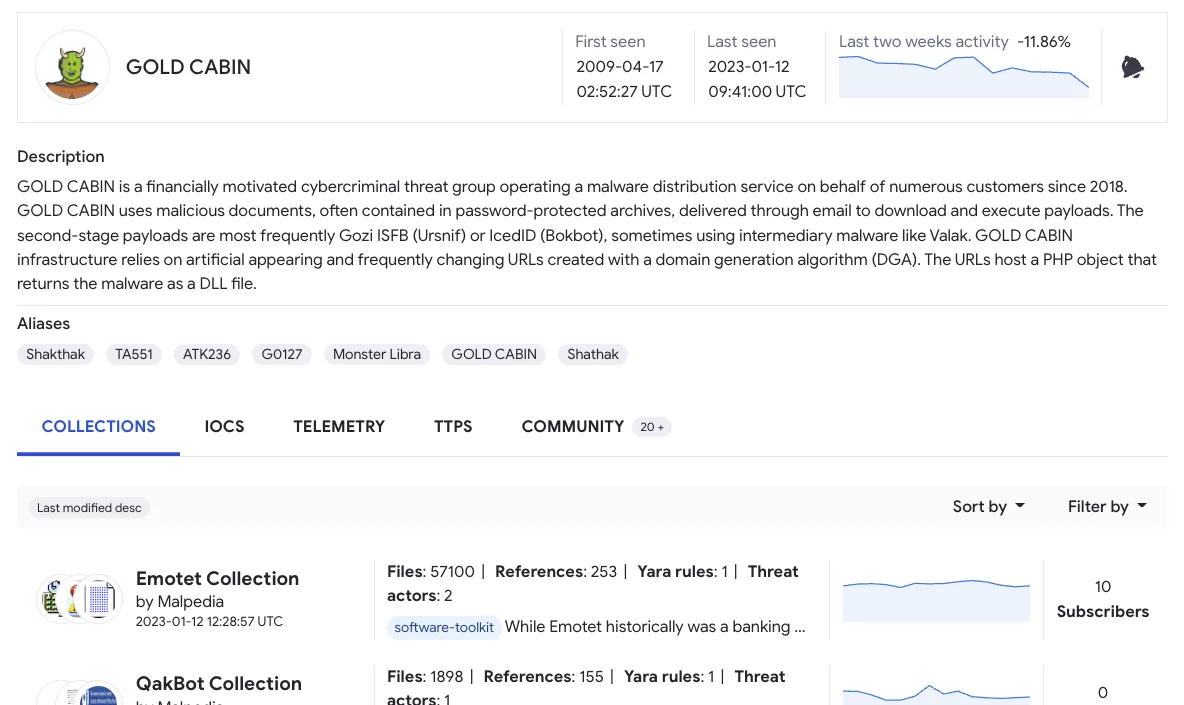 VirusTotal 文件报告界面截图